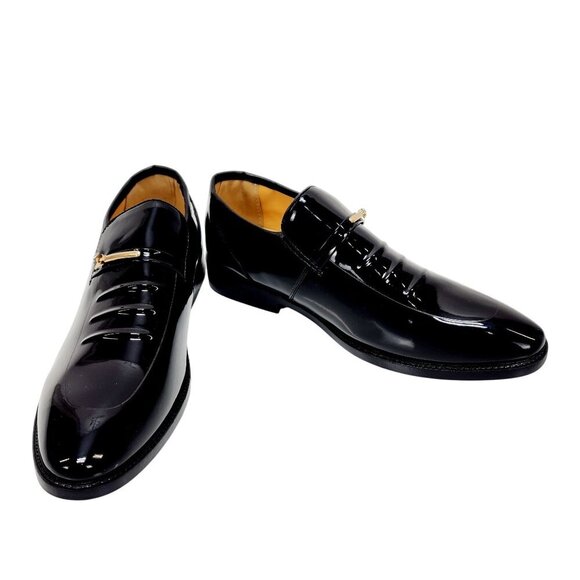 Men's patent Leather Lined Dress Oxfords Derby Formal Shoes Size 43/ US 9.5 - Picture 9 of 14